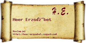 Heer Erzsébet névjegykártya